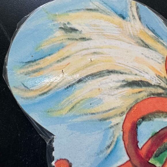 Vintage Eureka USA Baby Christmas Angel Kitty Cat Paper Cut Out 10x16" 2 Sided - Picture 5 of 12